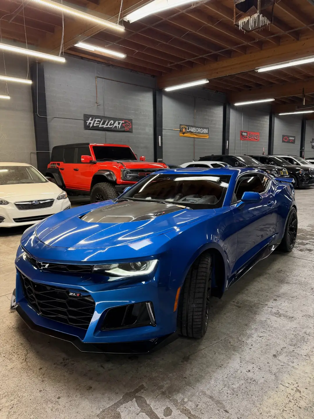 Blue Chevrolet Camaro ZL1