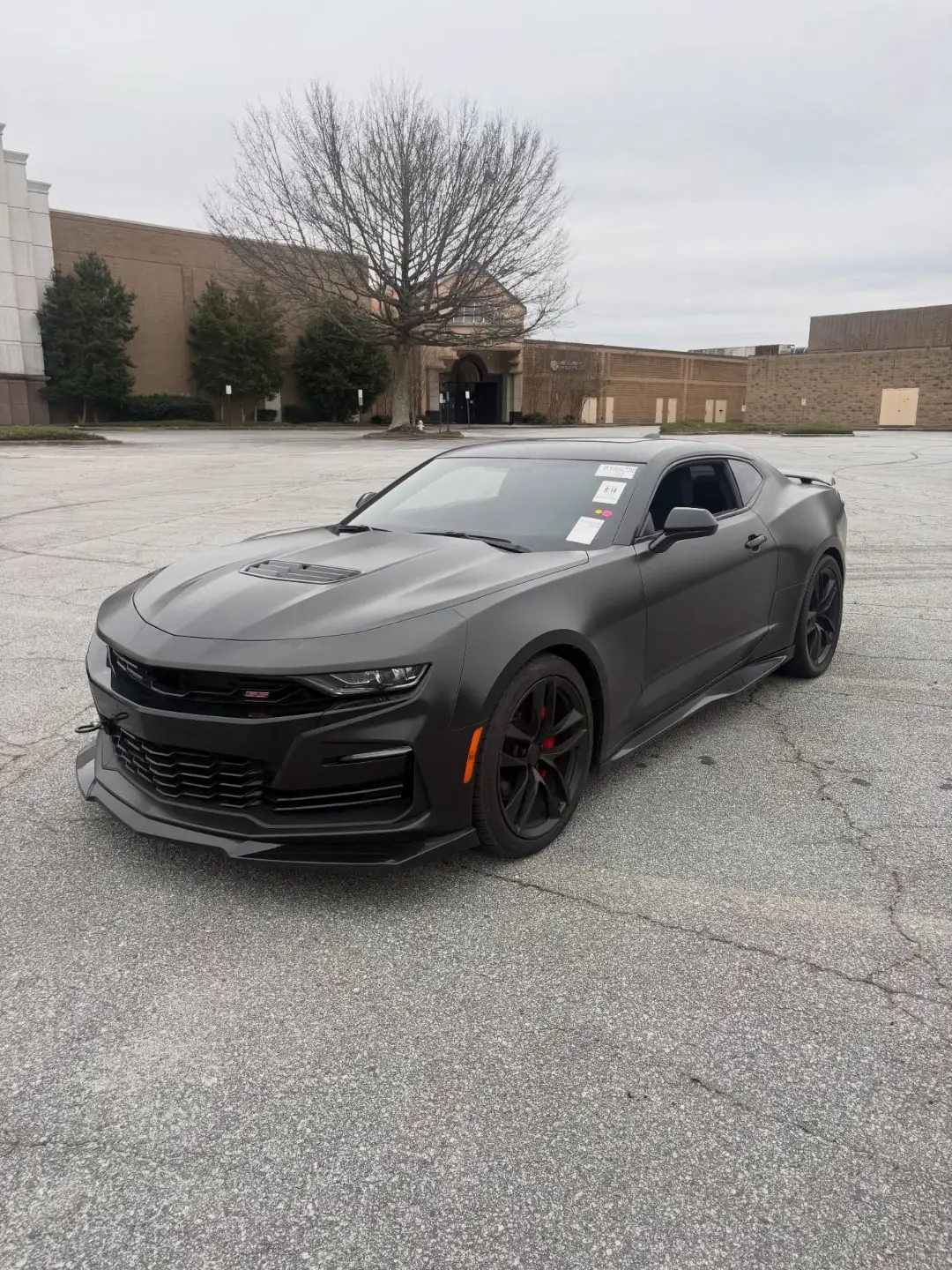 Matte black wrap Chevrolet Camaro SS Coupe